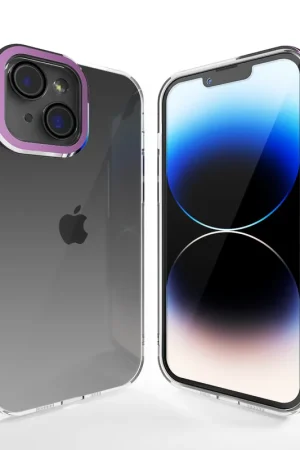 Commander Maintenant Coverzs Coque transparent iPhone 14 Plus avec cache de caméra (violet)