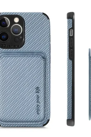 Coverzs Coque tressée porte-cartes MagSafe iPhone 11 Pro (bleu) Nouvel Arrivage