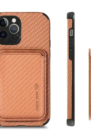Meilleur Choix Coverzs Coque tressée porte-cartes MagSafe iPhone 11 Pro (marron)