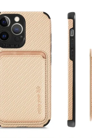 Haute Qualité Coverzs Coque tressée porte-cartes MagSafe iPhone 12 Pro (kaki)