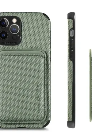 Coverzs Coque tressée porte-cartes MagSafe iPhone 13 Pro (vert) Vente Directe
