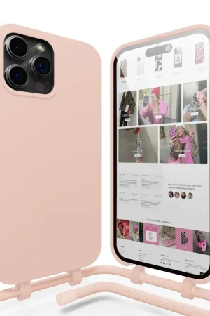 Bon Plan xoxo WildHearts Coque en silicone avec Cordon iPhone 15 Pro (rose)