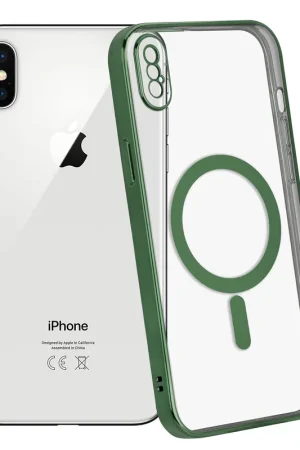 ShieldCase Coque iPhone X/Xs revêtement métallique Magsafe transparent (vert foncé) Must-Have