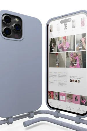 Must-Have xoxo WildHearts Coque en silicone avec Cordon iPhone 15 Pro (gris-bleu)
